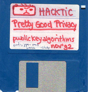 Floppy disk containing an early version of PGP encryption software.