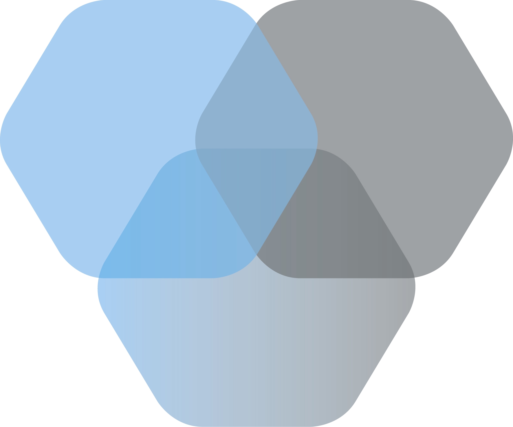 Logo van BNL-HR met overlappende abstracte vormen in blauw- en grijstinten.