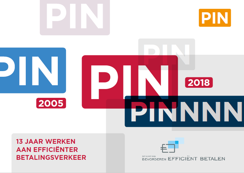 Cover of the Dutch-language book on thirteen years of the Foundation for the Promotion of Efficient Payments, from 2005 to 2018.